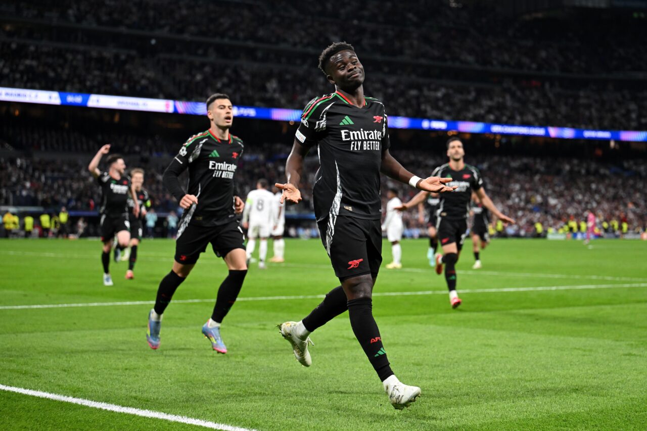 Bukayo Saka’s match-worn Arsenal shirt now available following historic Bernabeu victory